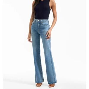 Veronica Beard Crosbie Jeans Size 26 New High Rise Wide Leg in Ripple Haze